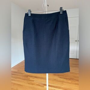 Navy Blue Straight pencil Dress Skirt by Littlechic lined 28" slit back pockets